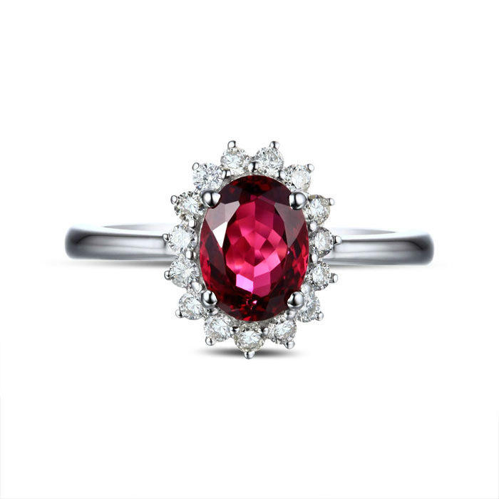 Zásnubní prsten s turmalínem a diamanty 1990