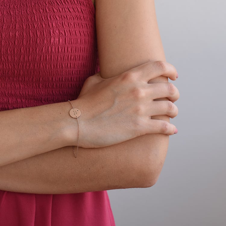 Zlatý náramek s černým diamantem a gravírem dle vaší volby 67032