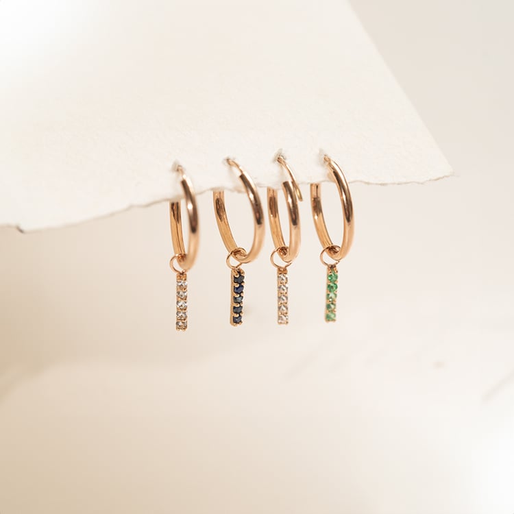 Zlaté visací náušnice s modrými topazy Elaine 138334