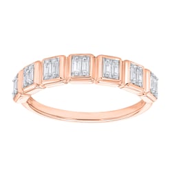Half-eternity prsten ze zlata s lab-grown baguette diamanty Faheem