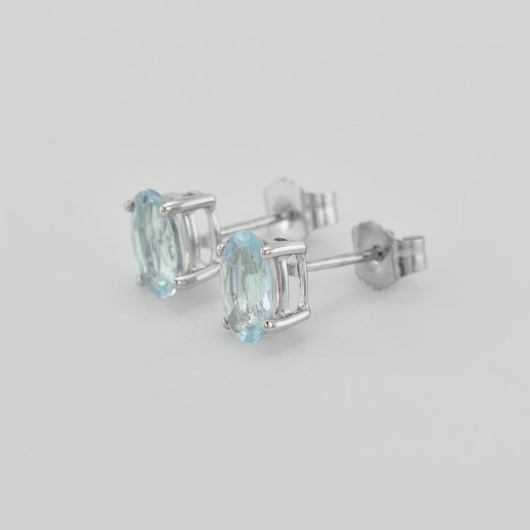 Náušnice s oválnými akvamaríny 39148