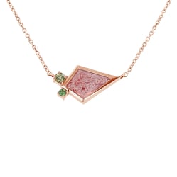 Náhrdelník s jahodovým achátem, olivínem a tsavorit granátem Milly