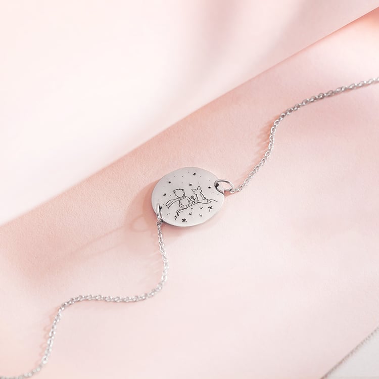 Náramek Malý princ s liškou a gravírem ze zlata 157505