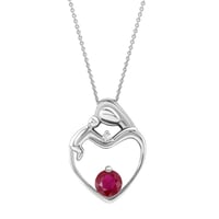 Přívěsek matka a dítě s rubínem a diamantem Ella