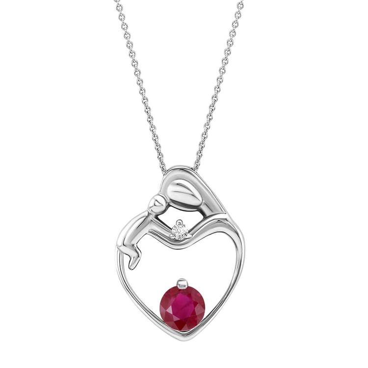 Přívěsek ze zlata s rubínem a diamantem