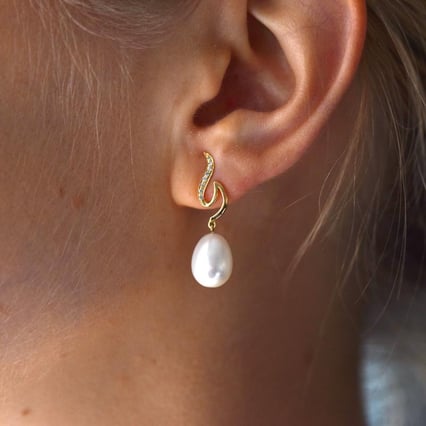 Náušnice s perlami a diamanty Gadin