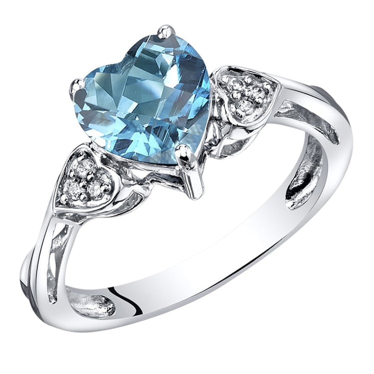 Topazové srdce ve zlatém prstenu s diamanty Meinir