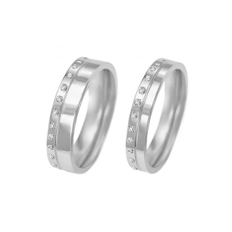 Snubní prsteny ze zlata s diamanty po obvodě Maxance