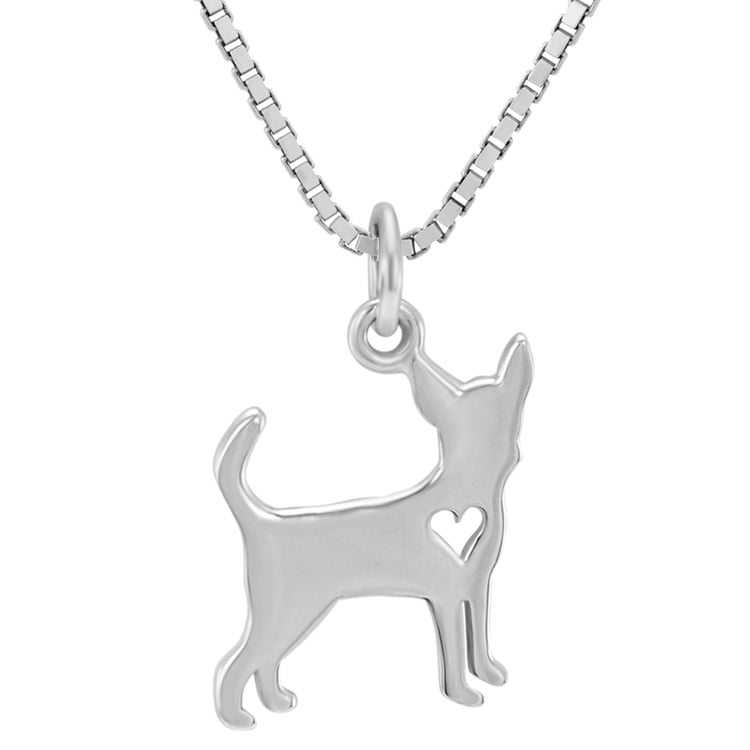 Stříbrný náhrdelník s přívěskem čivavy