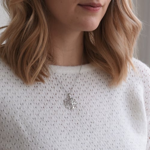 Stříbrný strom života s lab-grown diamanty Eudora