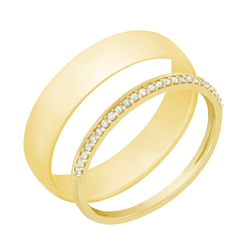 Zlatý eternity prsten s diamanty a pánský komfortní Topsey