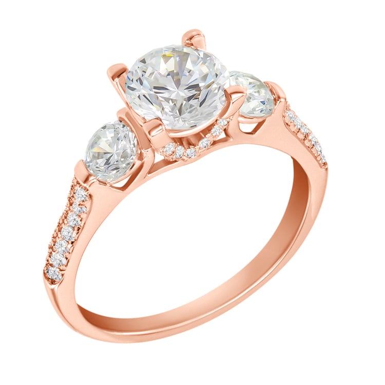 Zásnubní prsten se třemi diamanty 39774