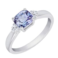 Zlatý prsten s tanzanitem a diamanty Essa