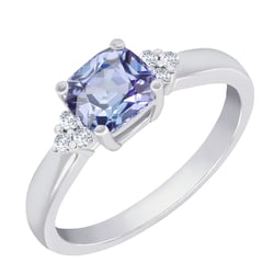 Zlatý prsten s tanzanitem a diamanty Essa