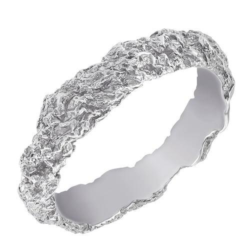 Platinové snubní prsteny s nerovným povrchem Zoenna