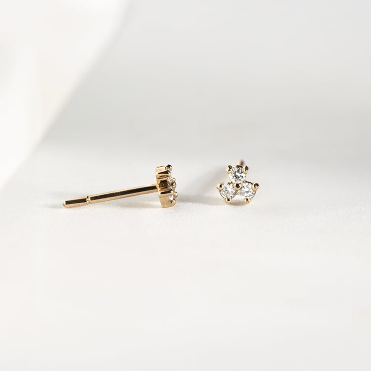 Náušnice se třemi lab-grown diamanty Milou 147719