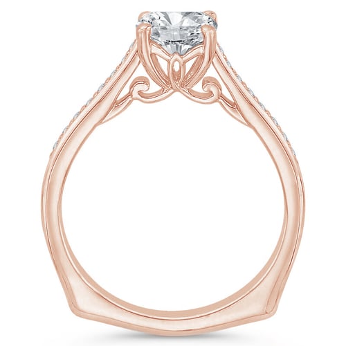 Zásnubní prsten s moissanitem a postranními diamanty Ulani