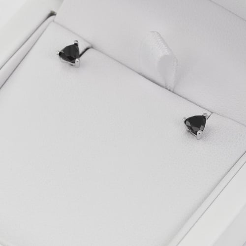 Zlaté náušnice s černými trillion diamanty Vock