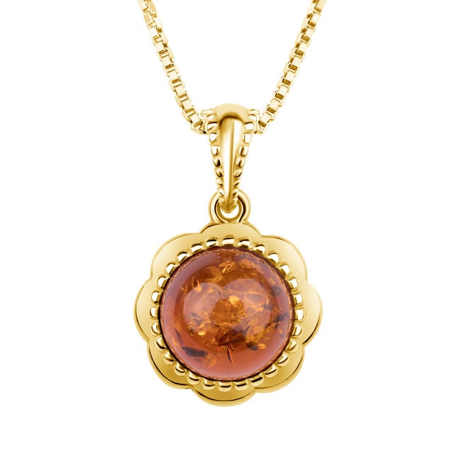 Stříbrný přívěsek s jantarem