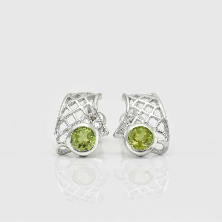 Náušnice se zelenými olivíny 15396