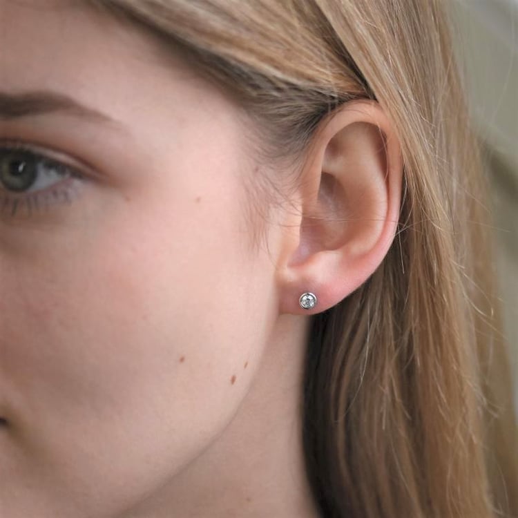 Bezel diamantové náušnice Pavline 104517