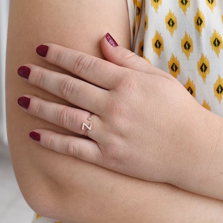 Personalizovaný prsten s výběrem písmene 88773