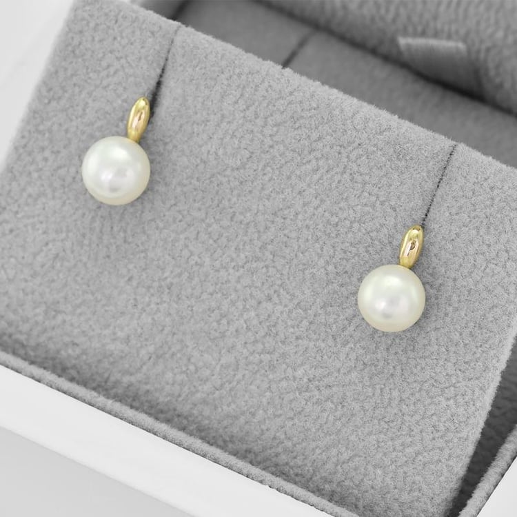 Zlaté naušnice s perlou 42695