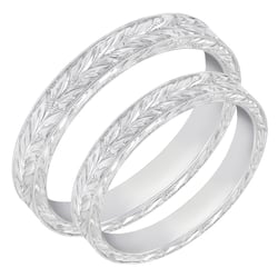 Platinové vintage snubní prsteny Hannu