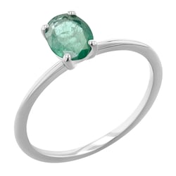 Elegantní zásnubní prsten s oval smaragdem Frost