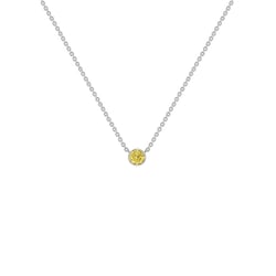 Stříbrný minimalistický náhrdelník se žlutým diamantem Glosie