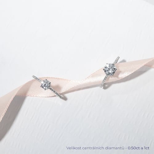 Zdobený zásnubní prsten s lab-grown diamanty Narina