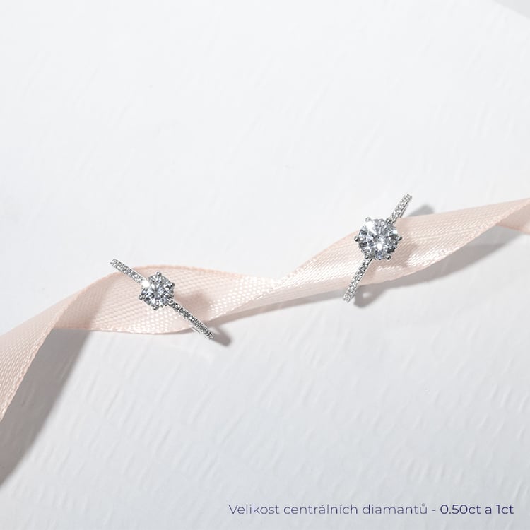 Zdobený zásnubní prsten s lab-grown diamanty Narina 128105
