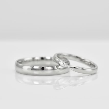 Platinový snubní prsten se zúženým kroužkem a komfortní pánský Aeneas