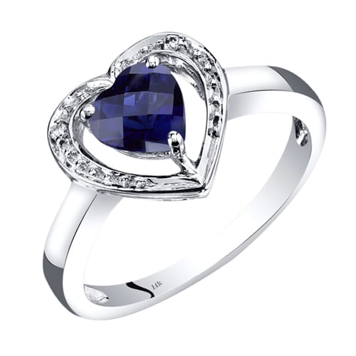 Zlatý prsten se safírovým srdcem a diamanty Musette