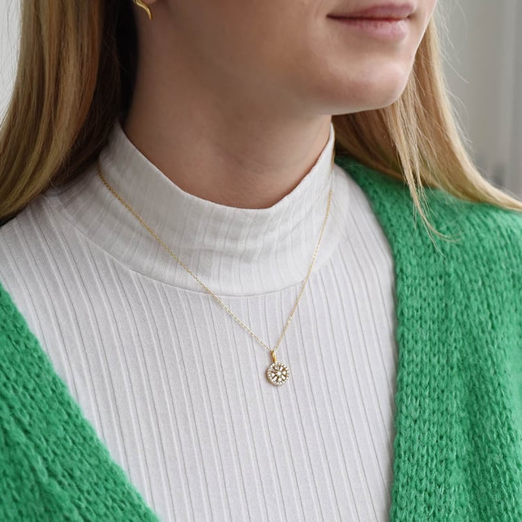 Přívěsek se syntetickými diamanty ze zlata 91069