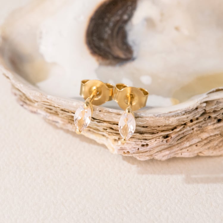 Minimalistické stříbrné náušnice s morganity Andine 101040