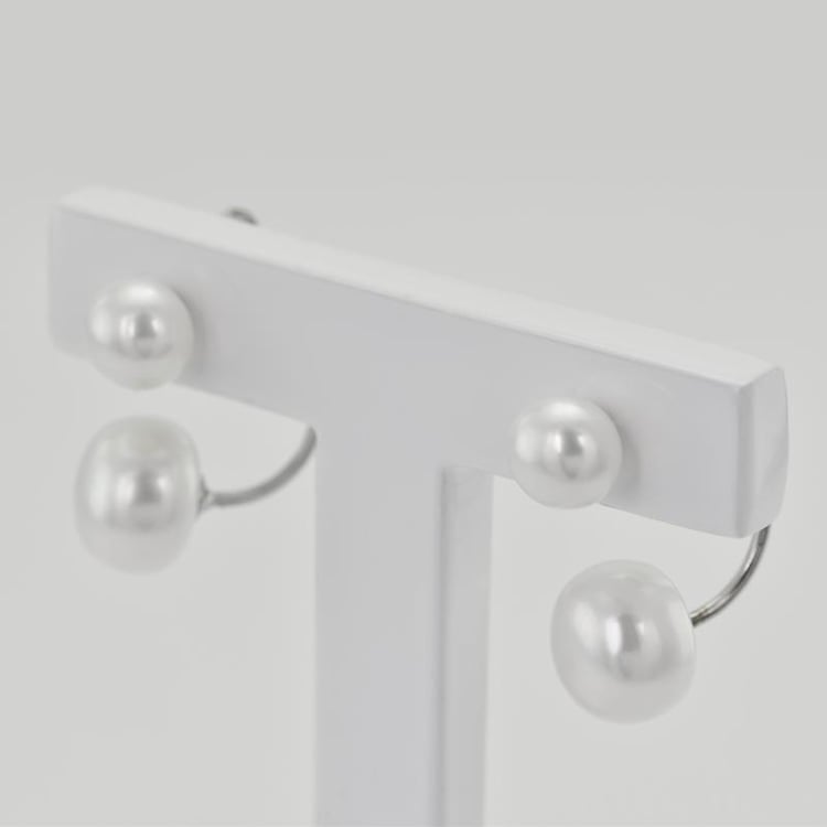 Dvojité stříbrné náušnice 26737