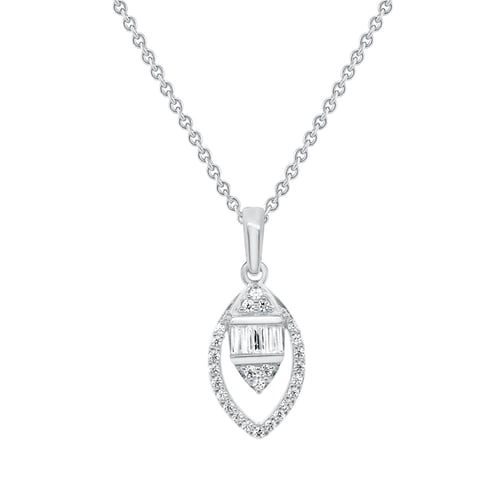 Stříbrný přívěsek mandlového tvaru s lab-grown diamanty Einar
