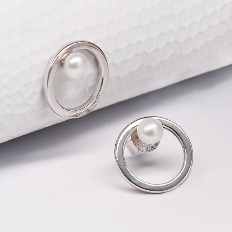 Stříbrné náušnice s perlami Kiana 116043