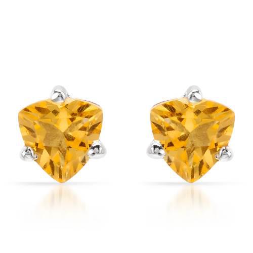 Stříbrné náušnice s citrínem