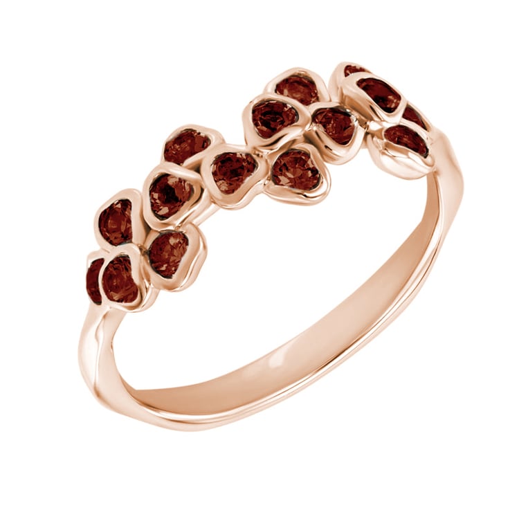 Prsten s květy z růžového zlata 44962