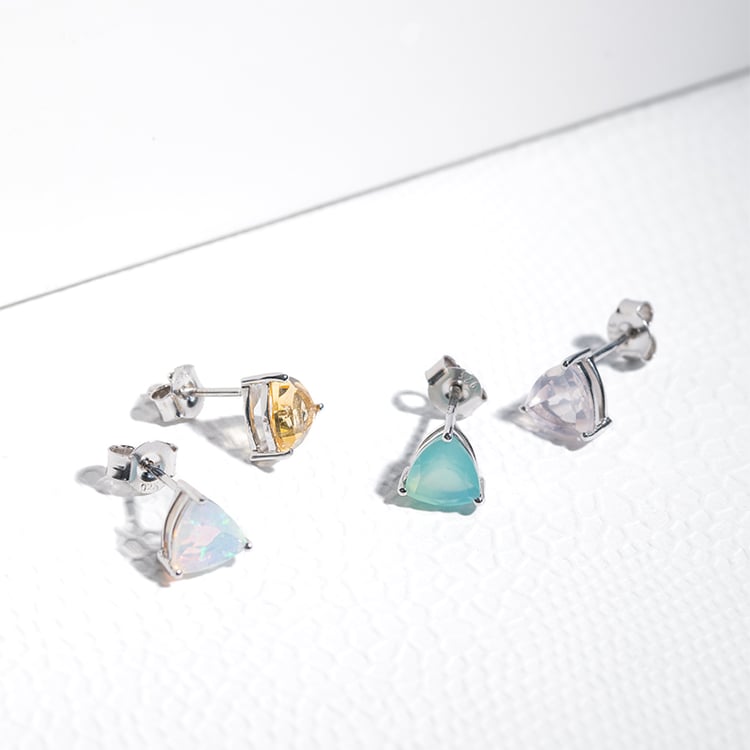 Stříbrné náušnice s chalcedony Nellie 123890