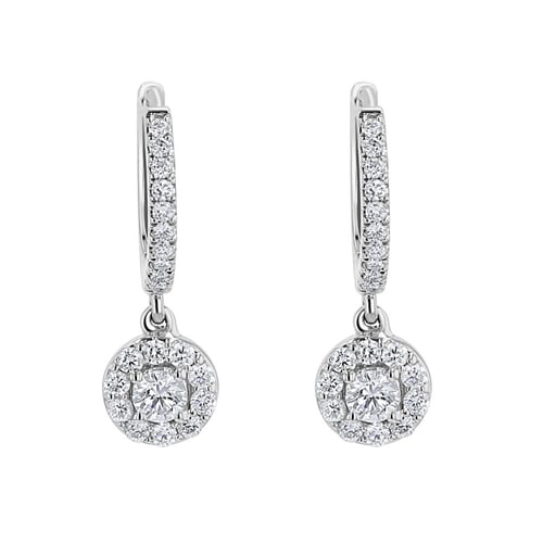 Zlaté kruhové náušnice s 0.13ct lab-grown diamantem Madhu
