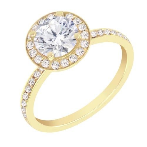 Zásnubní prsten v halo stylu s lab-grown diamanty Lyisa