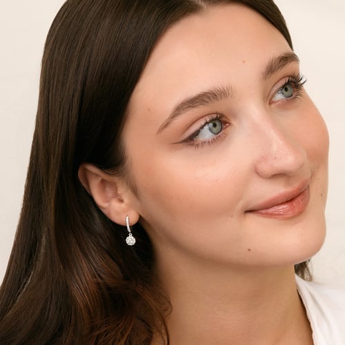 Zlaté kruhové náušnice s 0.13ct lab-grown diamantem Madhu