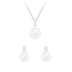 Zlatá něžná sada s perlami Viliares