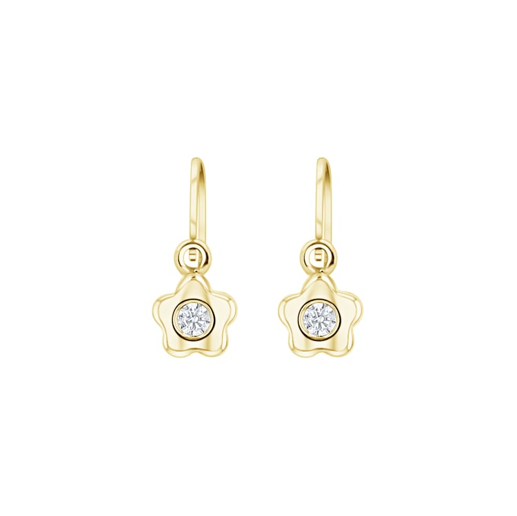 Zlaté dětské náušnice s kytičkou Lily