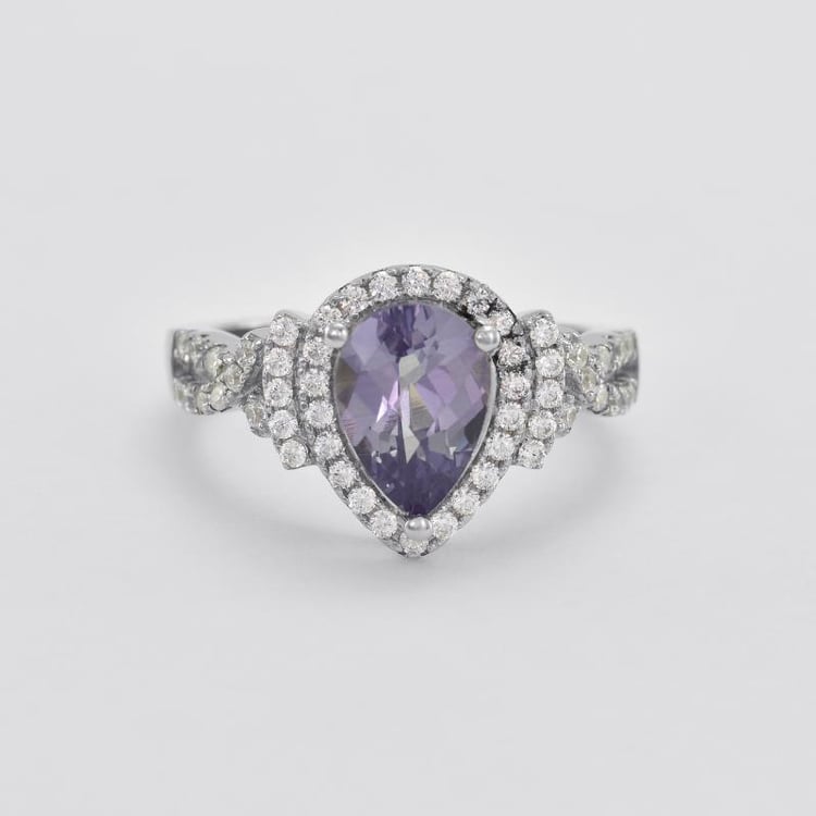 Prsten se zirkony a alexandritem 45306