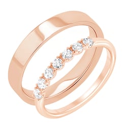 Zlatý eternity prsten s diamanty a pánský plochý Rexanne