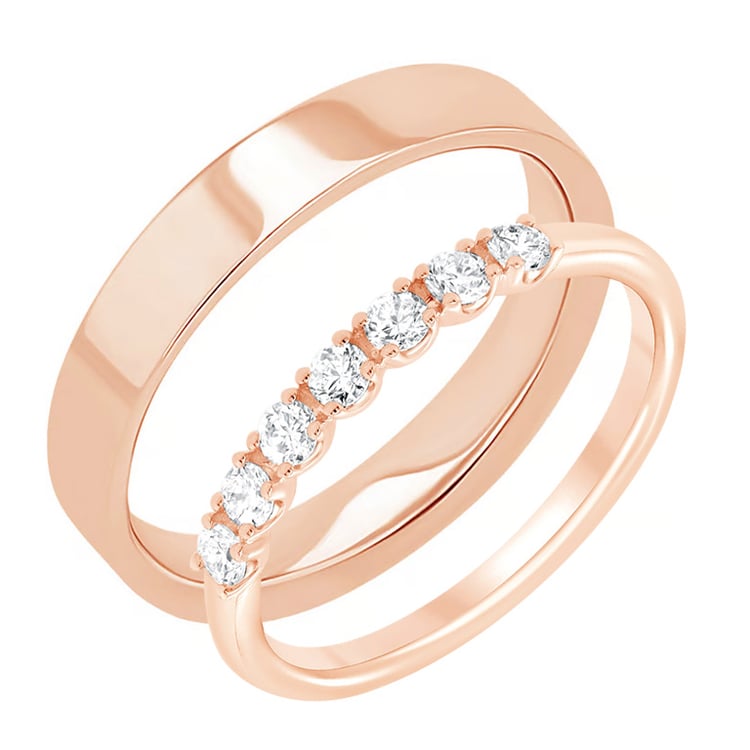 Zlatý eternity prsten s diamanty a pánský plochý Rexanne 165158